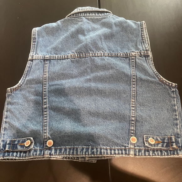 Vintage Denim Jean Vest ILLEGAL Skull Star Retro 80s Moto Jacket Biker Punk Goth - Picture 10 of 10